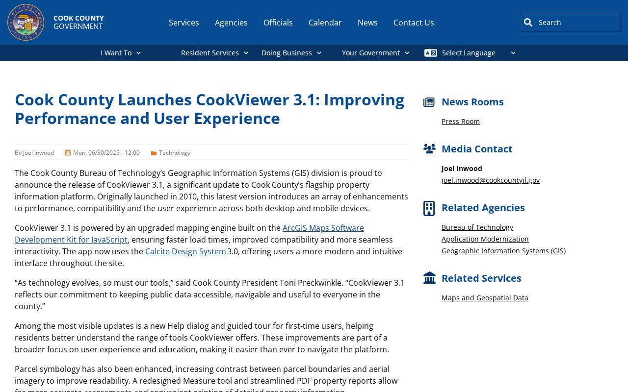 Cook County CookViewer 3.1 nearby parcel tools and map update